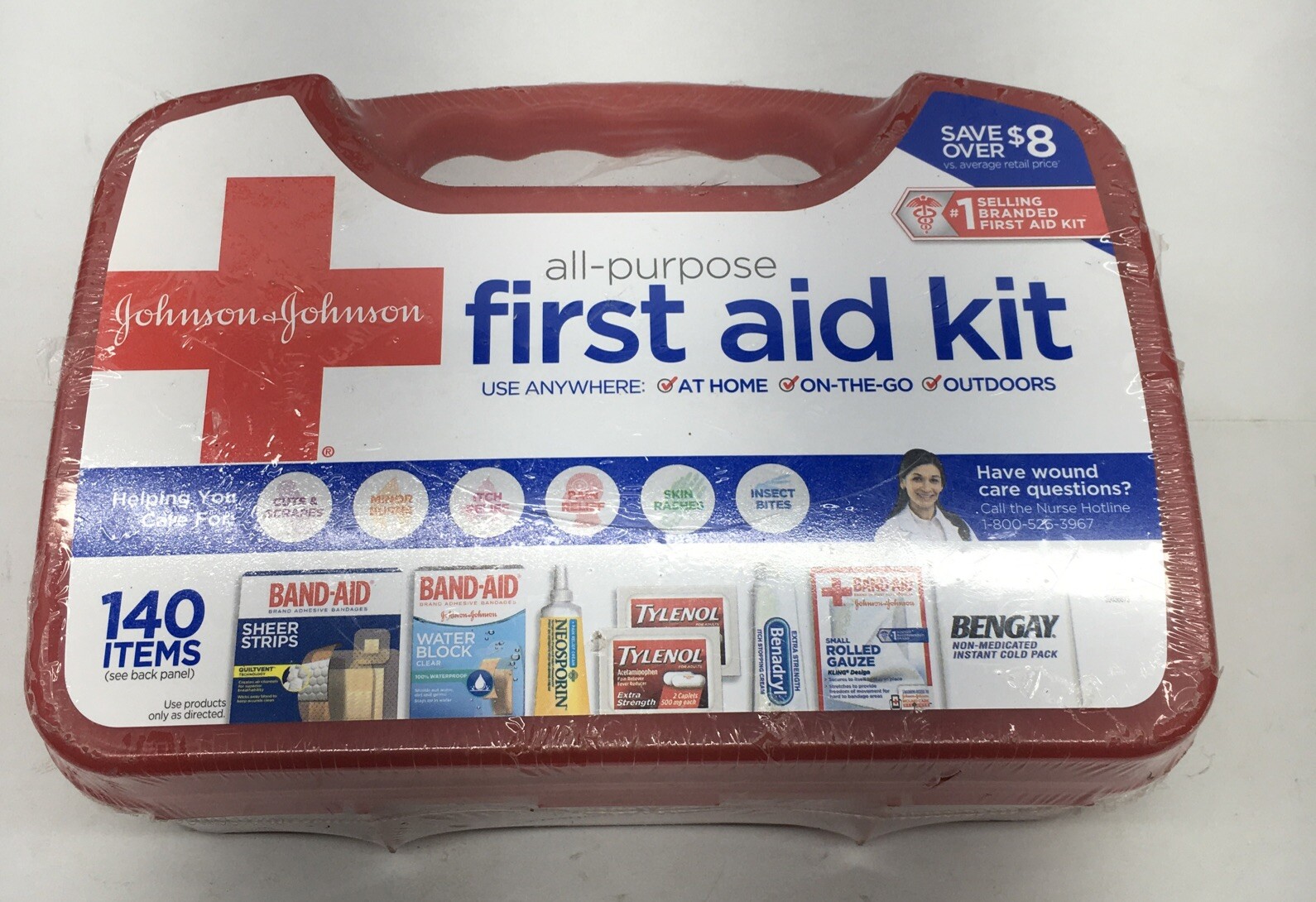 Johnson & Johnson All Purpose First Aid Kit 140 Items – NEW