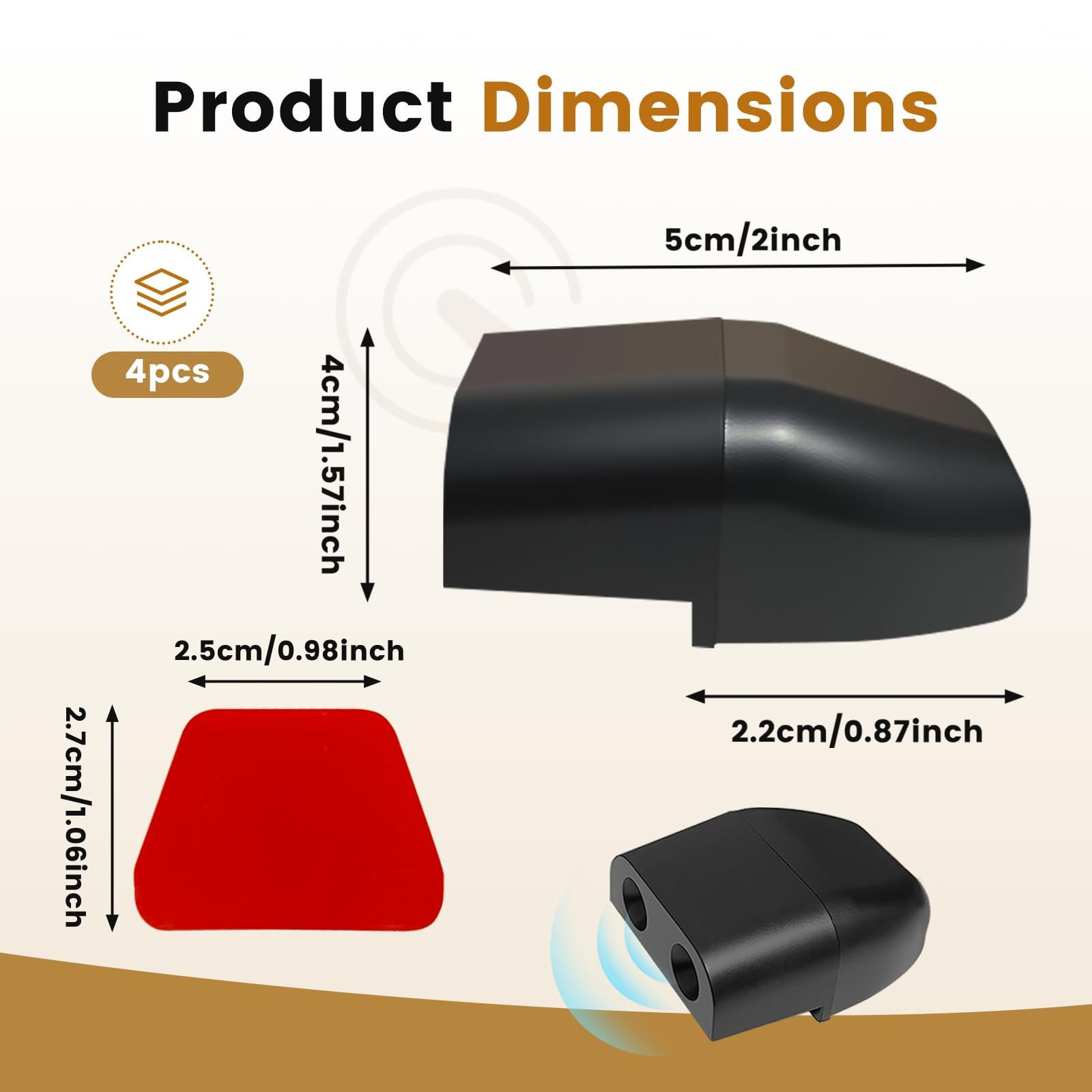 4 PCS Deer Whistles for Car, Automotive Save a to Avoid Black