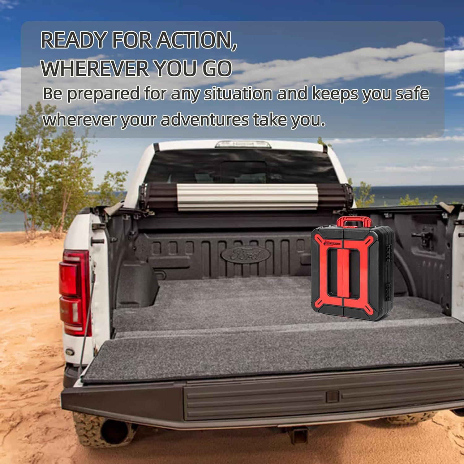 Hard Case First Aid Kit 408 Pcs – Wall Mountable Trauma Kit for Car, Home, Offic