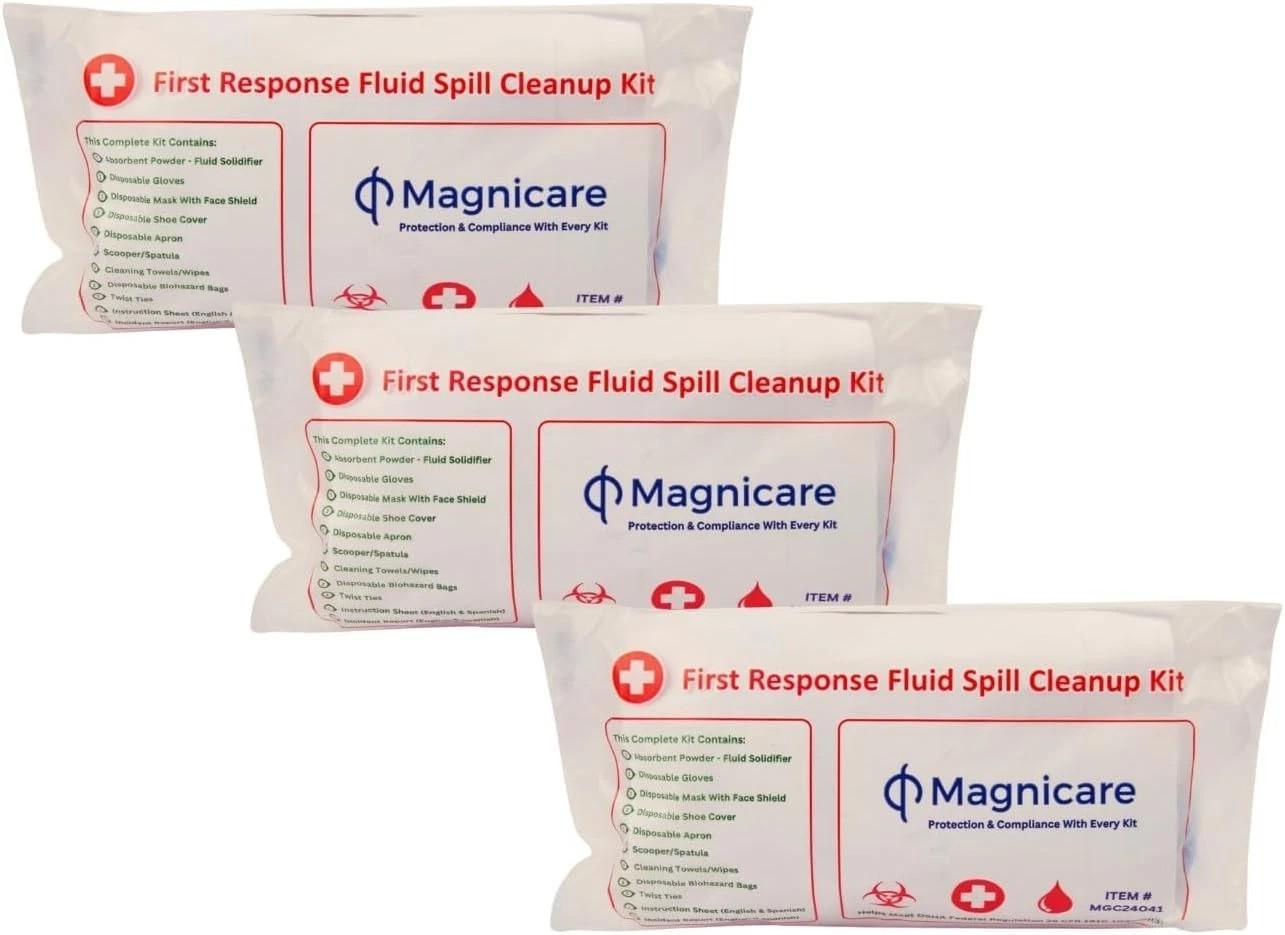 First Response Spill Kit – Be OSHA Compliant | Bloodborne Pathogen & Vomit Cl…