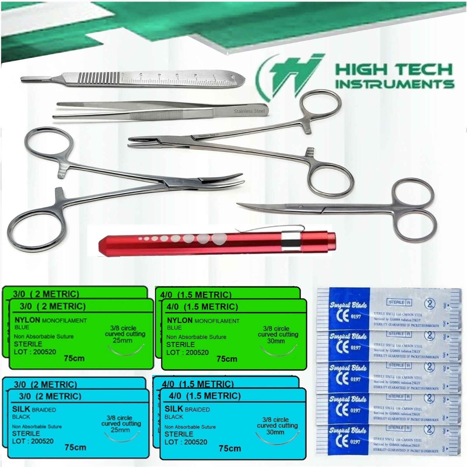 Protect Life First Aid Training Kit 24 Pc for Car-Home-Travel-Office or Sports