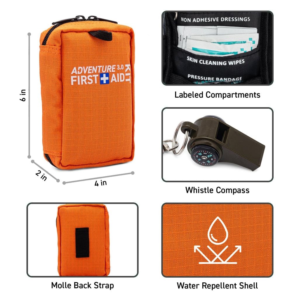 Ultralight First Aid Kit, Water Repellant Shell – Small First Aid Kit for Cam…