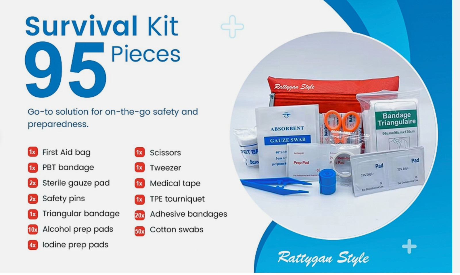 Rattygan Style Travel Survival First Aid Emergency Kit