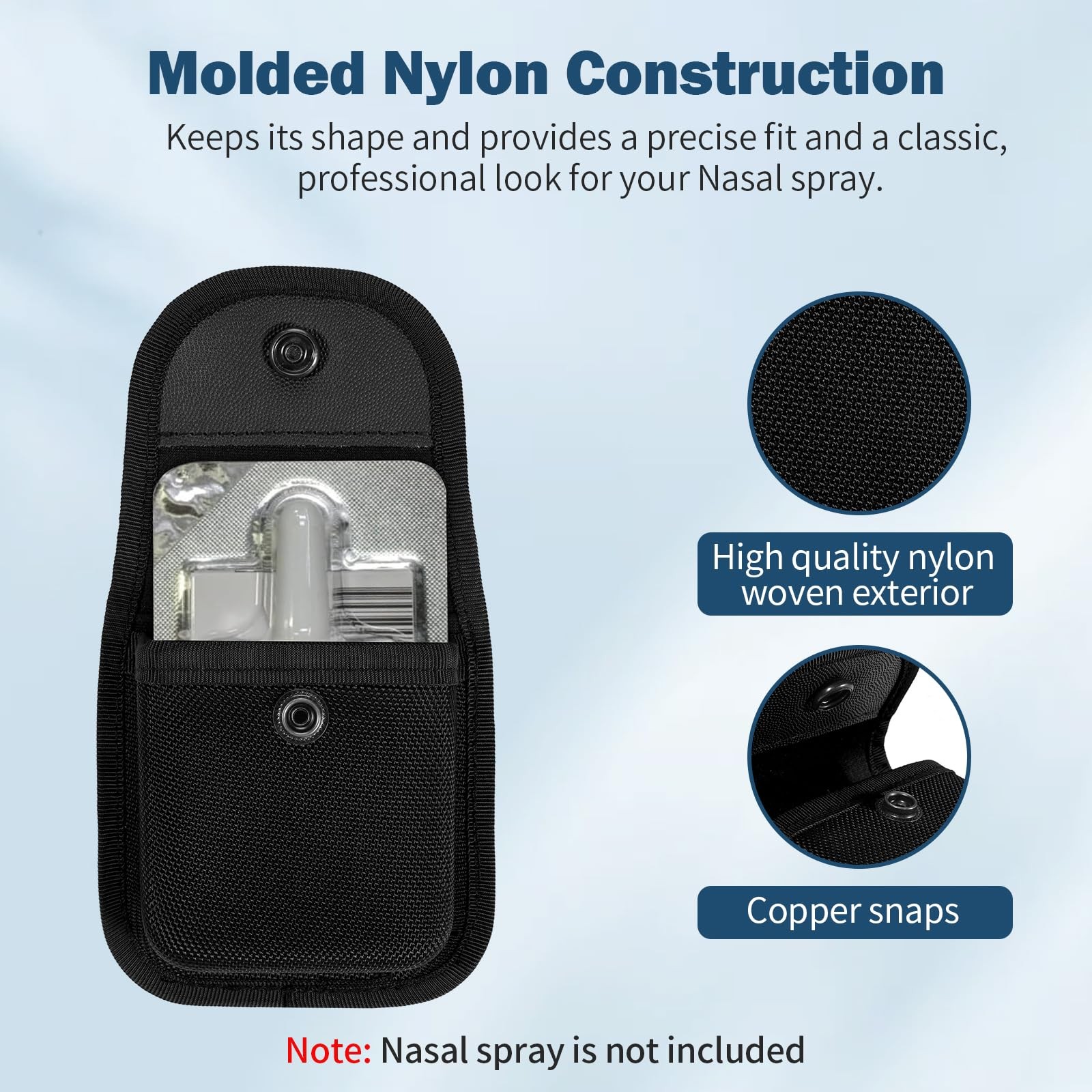 Nasal Spray Pouch, Molded Nylon Belt Pouch for Naloxone Carrying Case Kit, Pr…