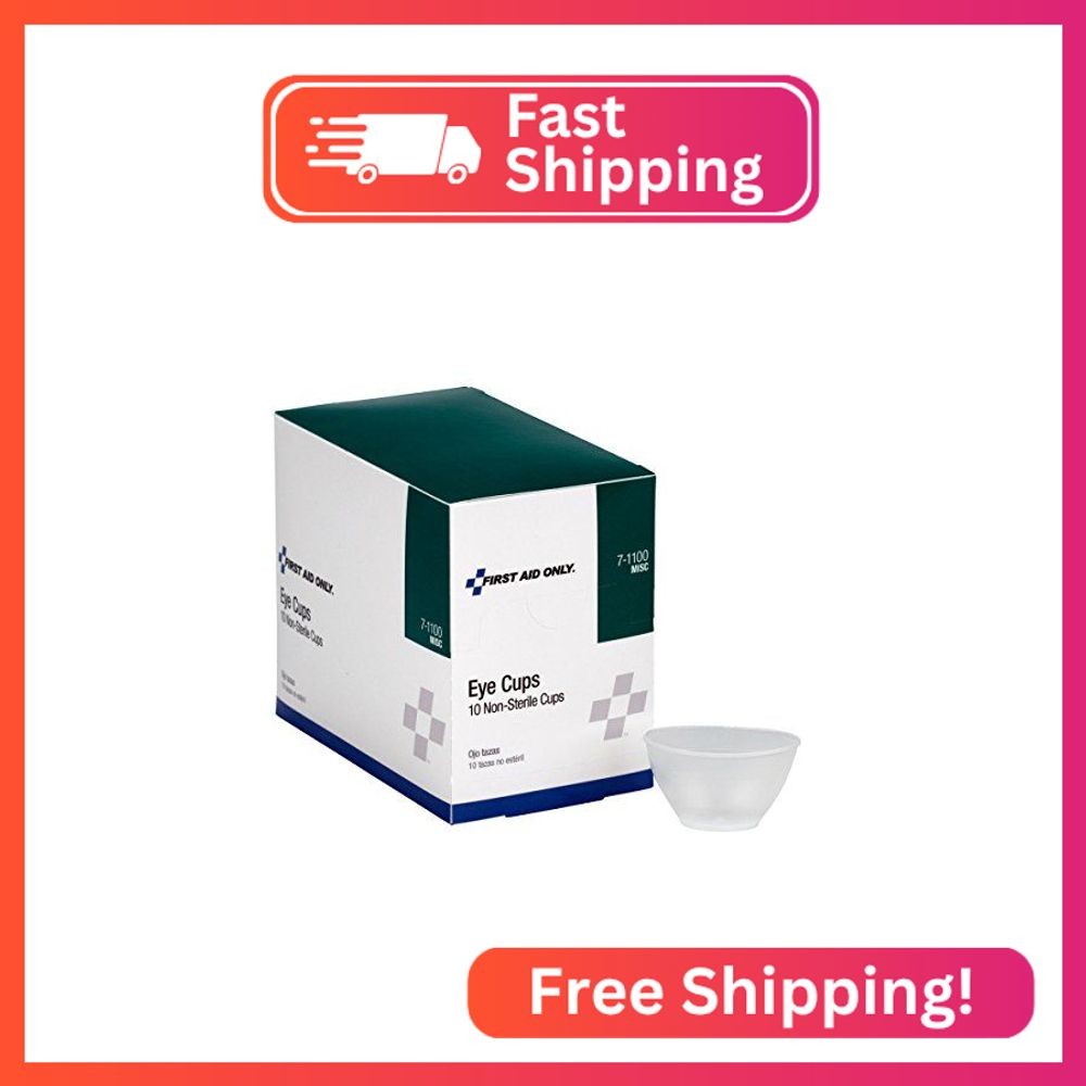First Aid Only Non-Sterile Eye Cups, Ideal for Standalone First Aid or Refilling