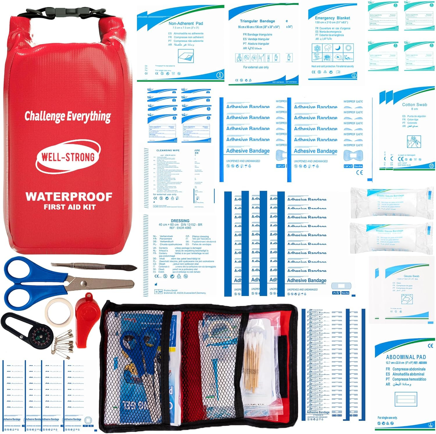 210pc Waterproof Marine First Aid Kit – Emergency Boat Safety Gear for Kayaking