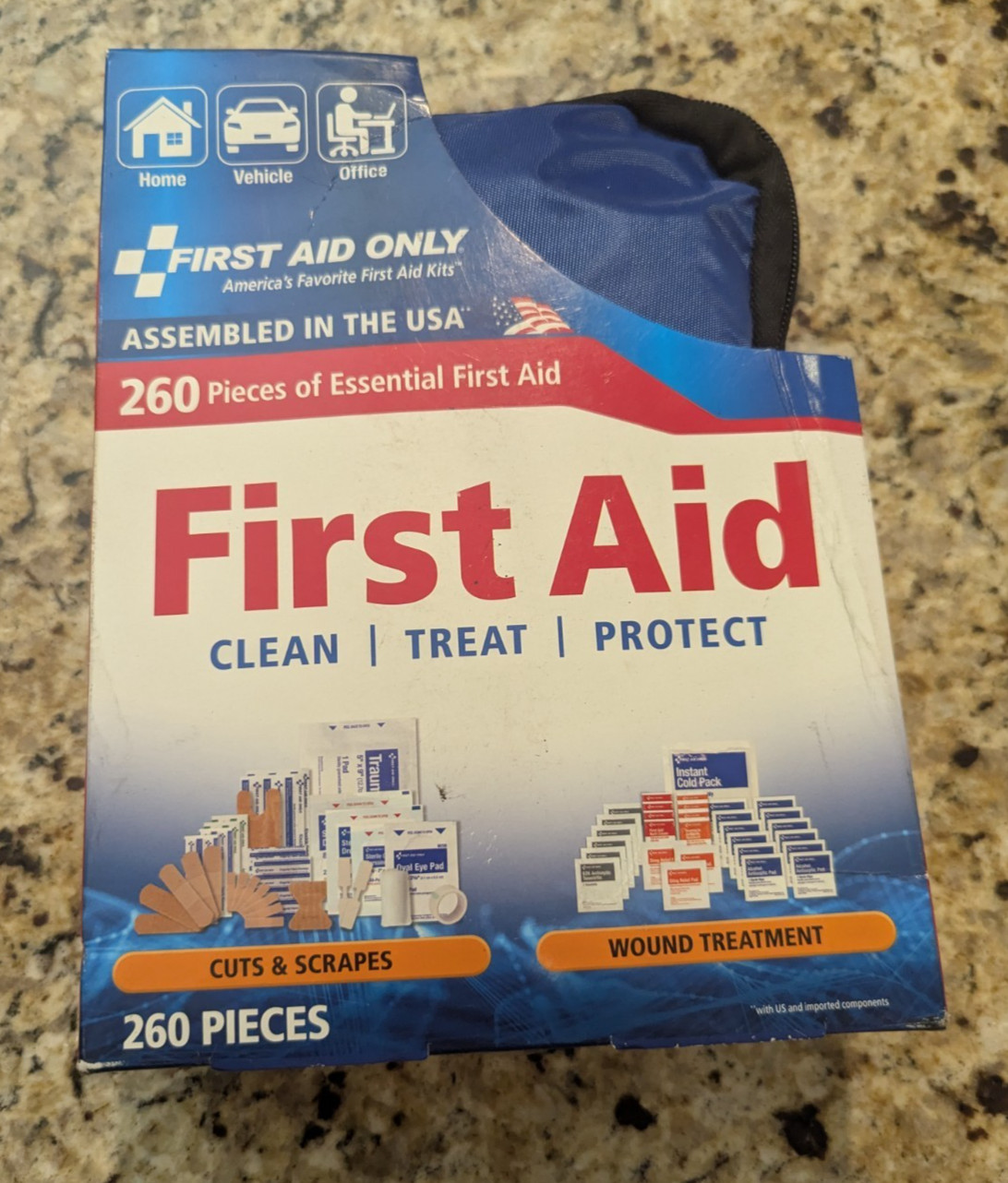 First Aid Only Essential Emergency First Aid Kit for Home 260 Pieces exp: 07/27