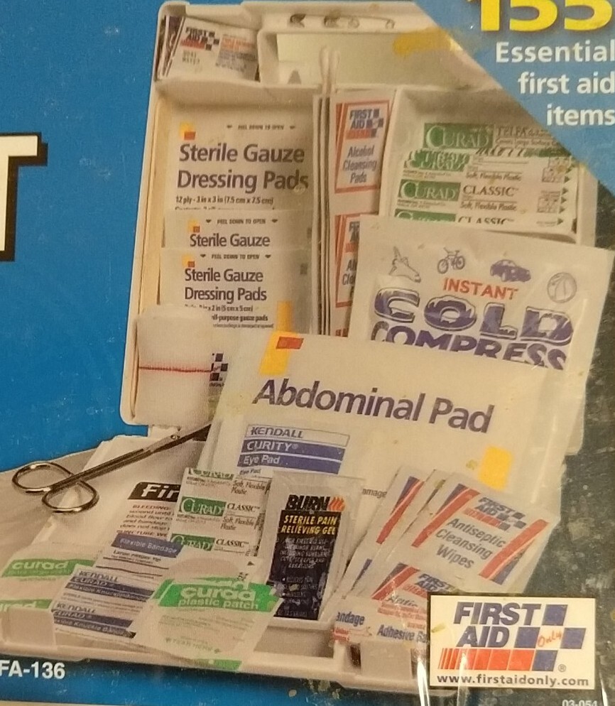 AMA First Aid Kit 155 pc with Bonus Auto 36-pc kit NEW
