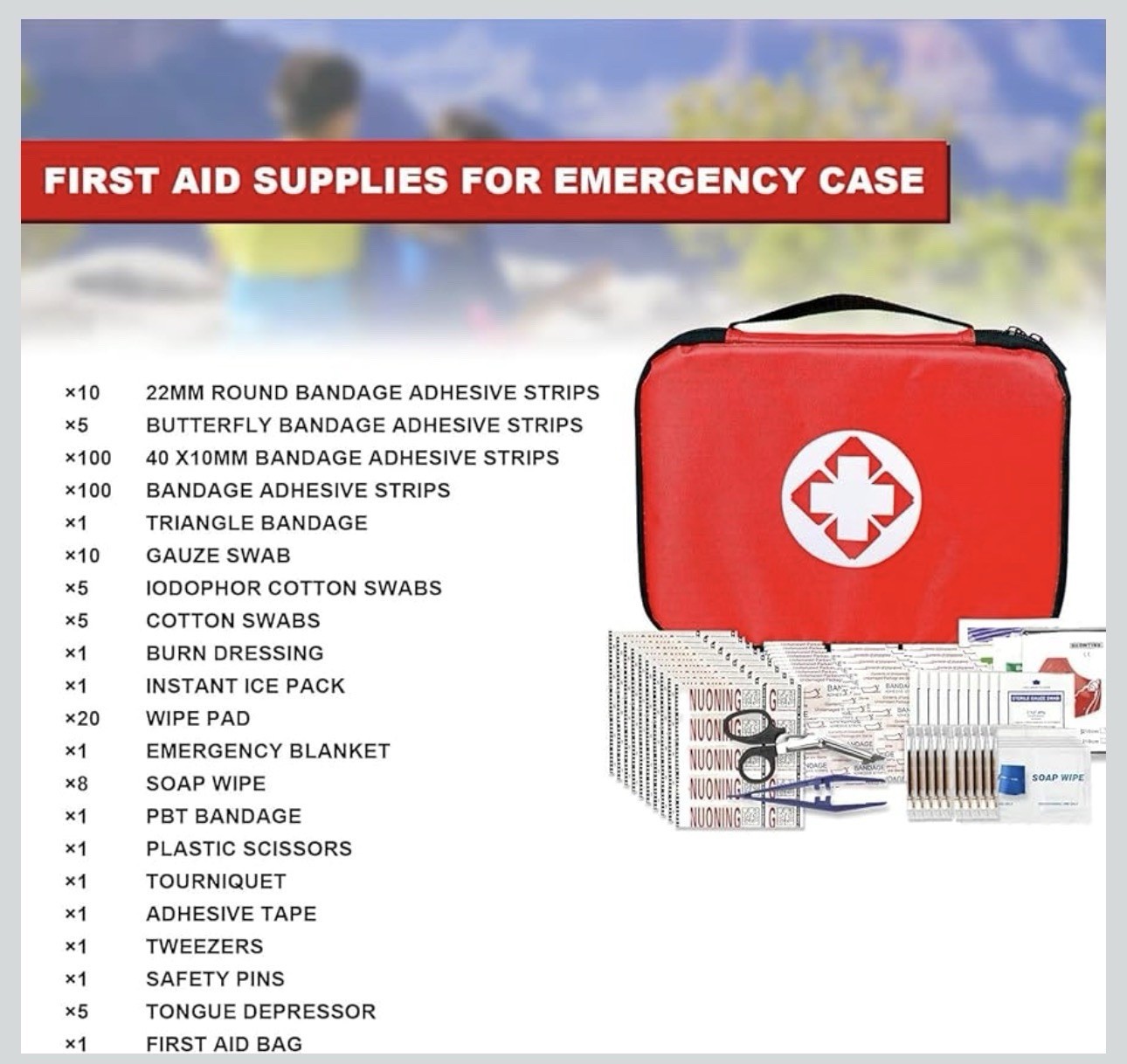Travel-First Aid-Kit Car-Home 300PCS Survival-Kit Outdoor-Adventure – Small Port