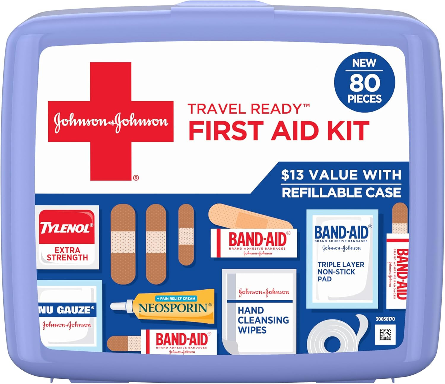 🩺 80-Piece Band-Aid Portable Emergency First Aid Kit Travel Care 🩹