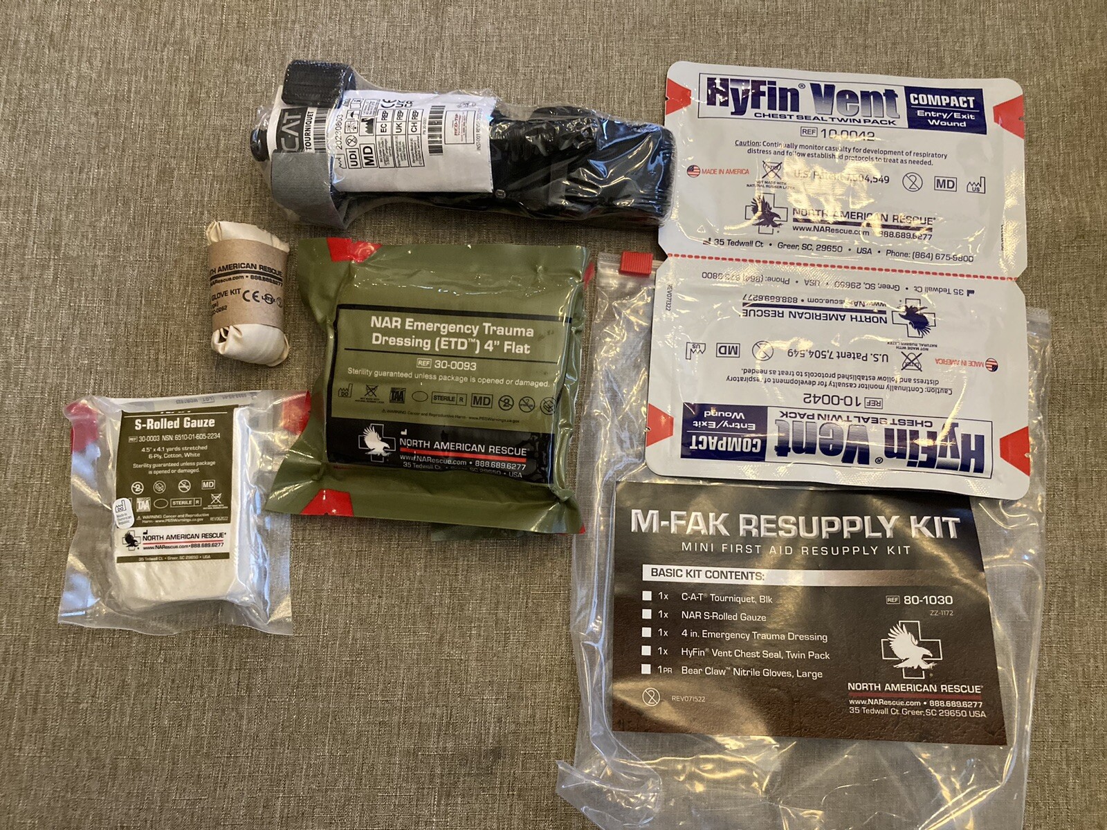 Genuine top quality North American Rescue M-FAK mini First Aid Kit