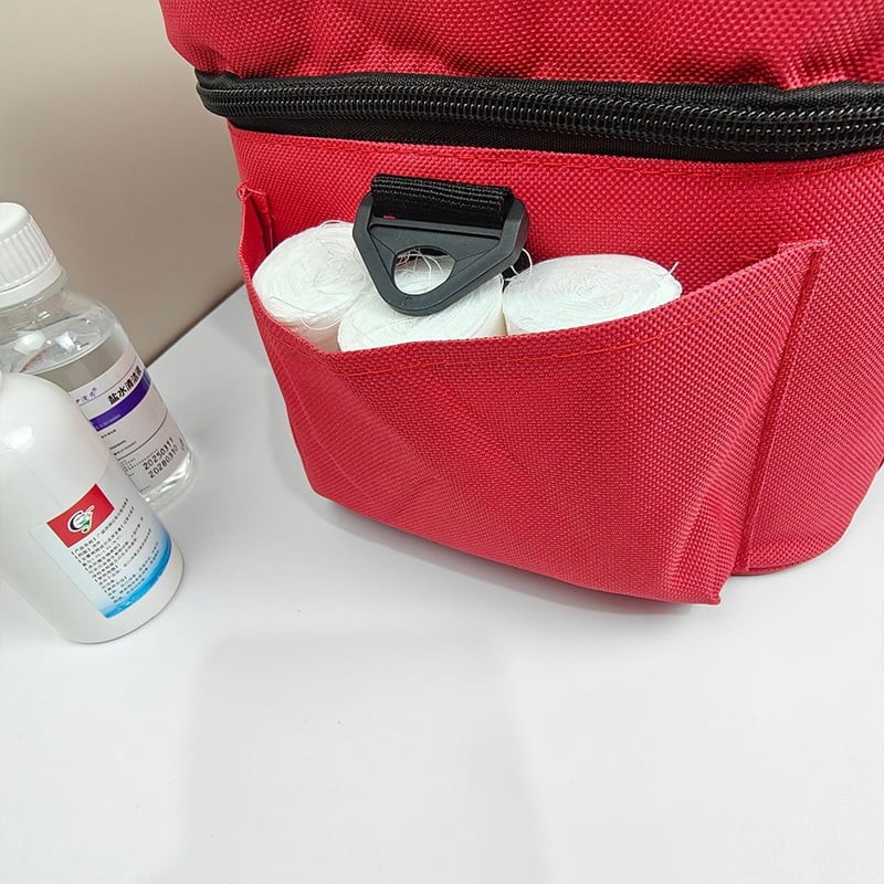 Multi-Compartment Travel First Aid Bag Medical Storage Organizer Empty Bag Red