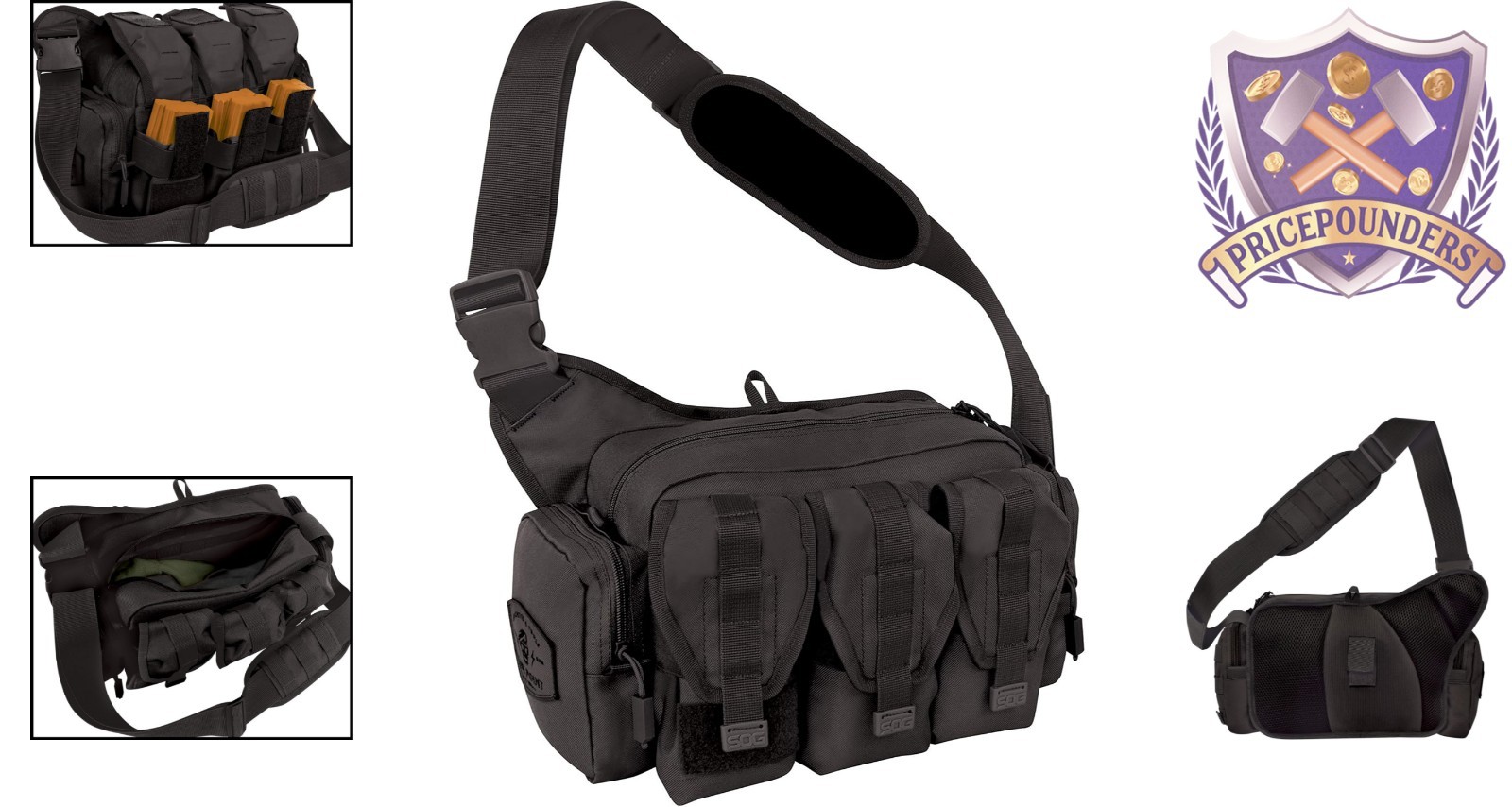 Tactical Messenger Bag Polyester 11.5L Multiple Compartments Outdoor Emergency