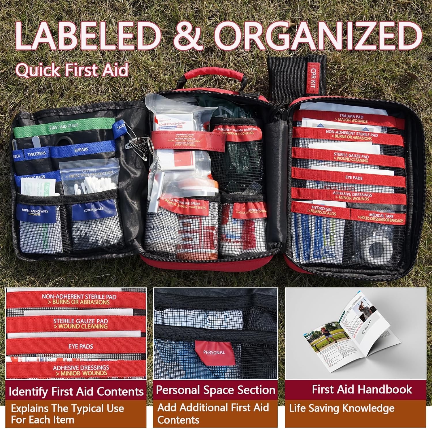 Upgrade – Comprehensive First Aid Kit with Labelled Compartments
