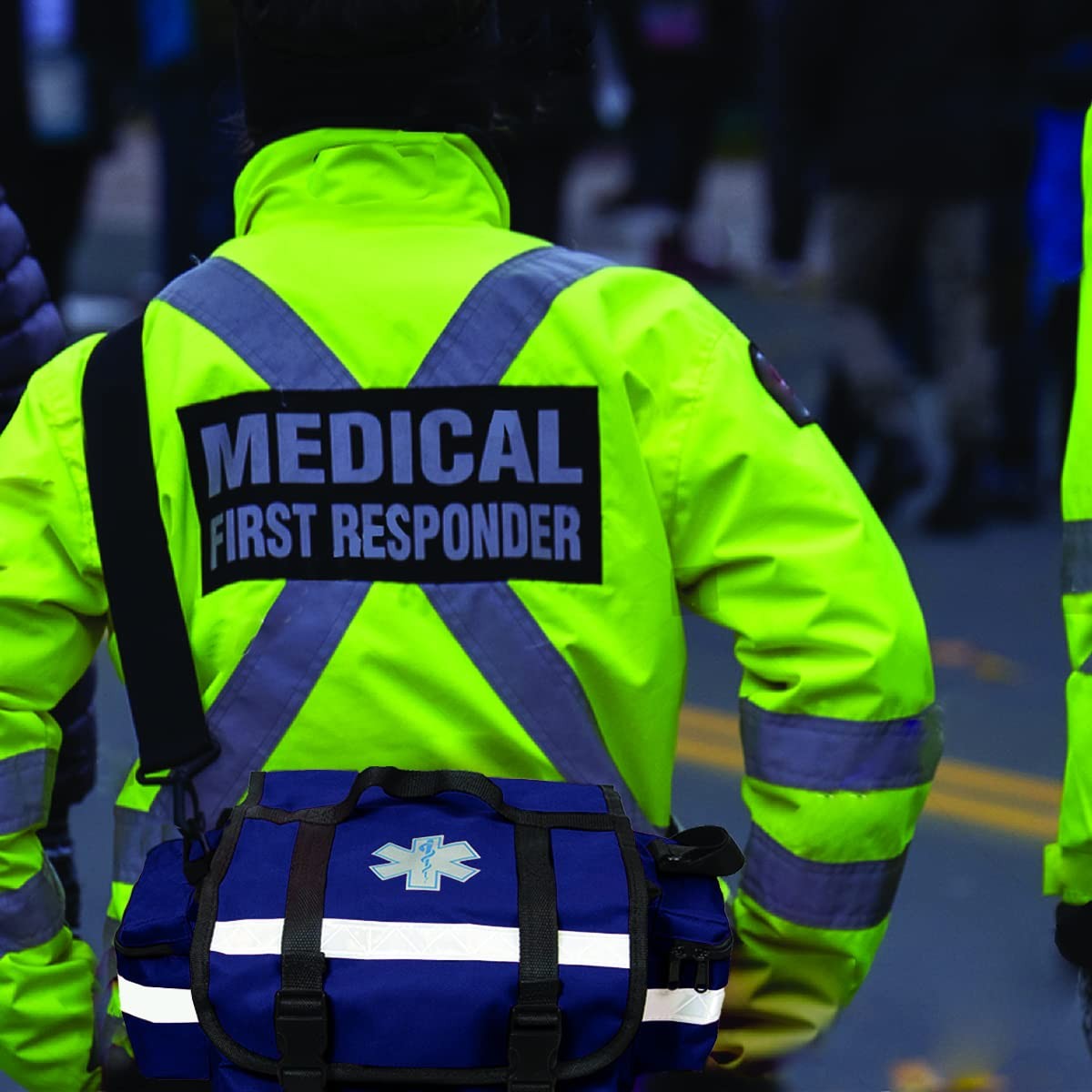 NOVAMEDIC Professional Empty Blue First Responder Bag, 17" x 9" x 7",