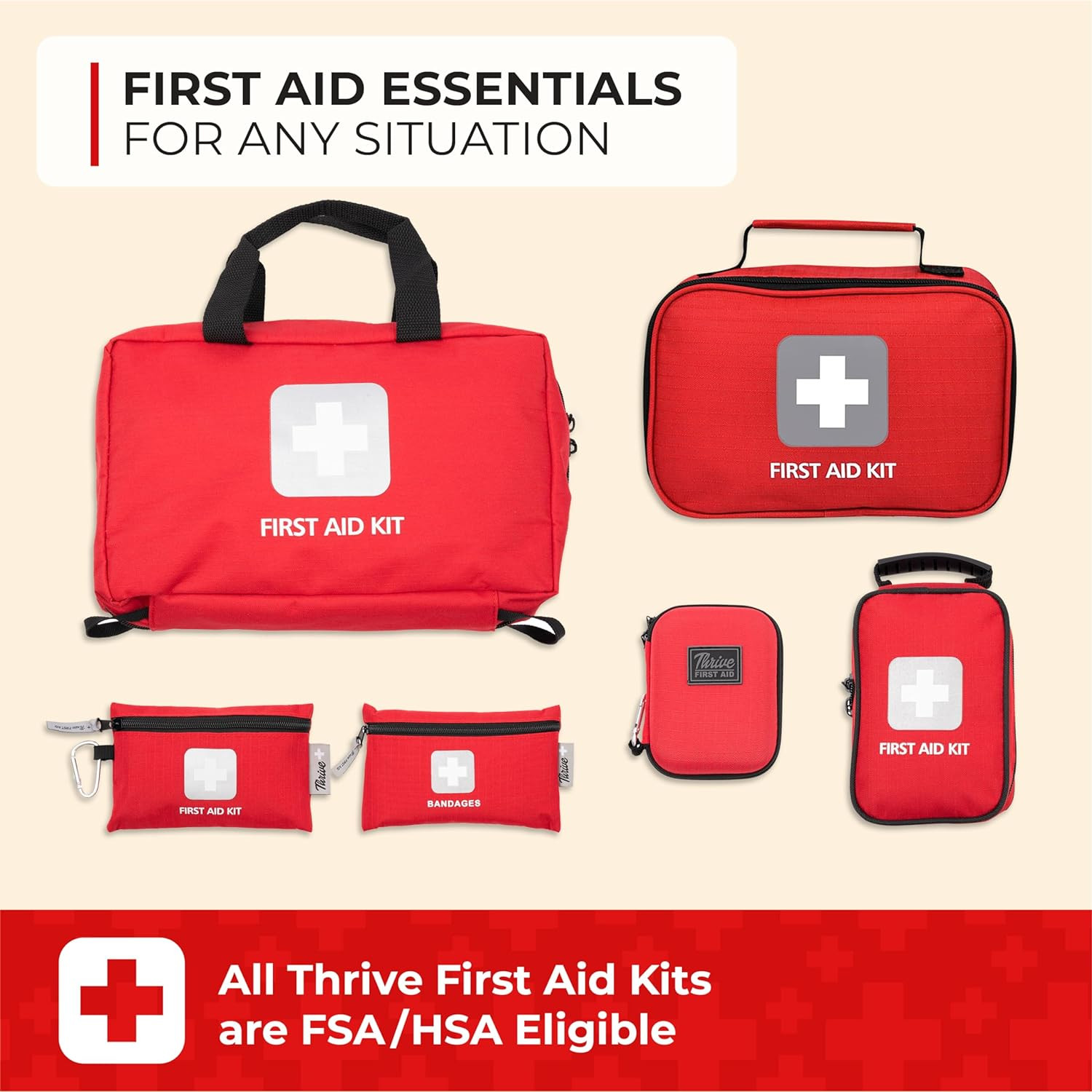 Thrive Mini First Aid Kit – Compact Travel Essentials Pack – Waterproof Camping