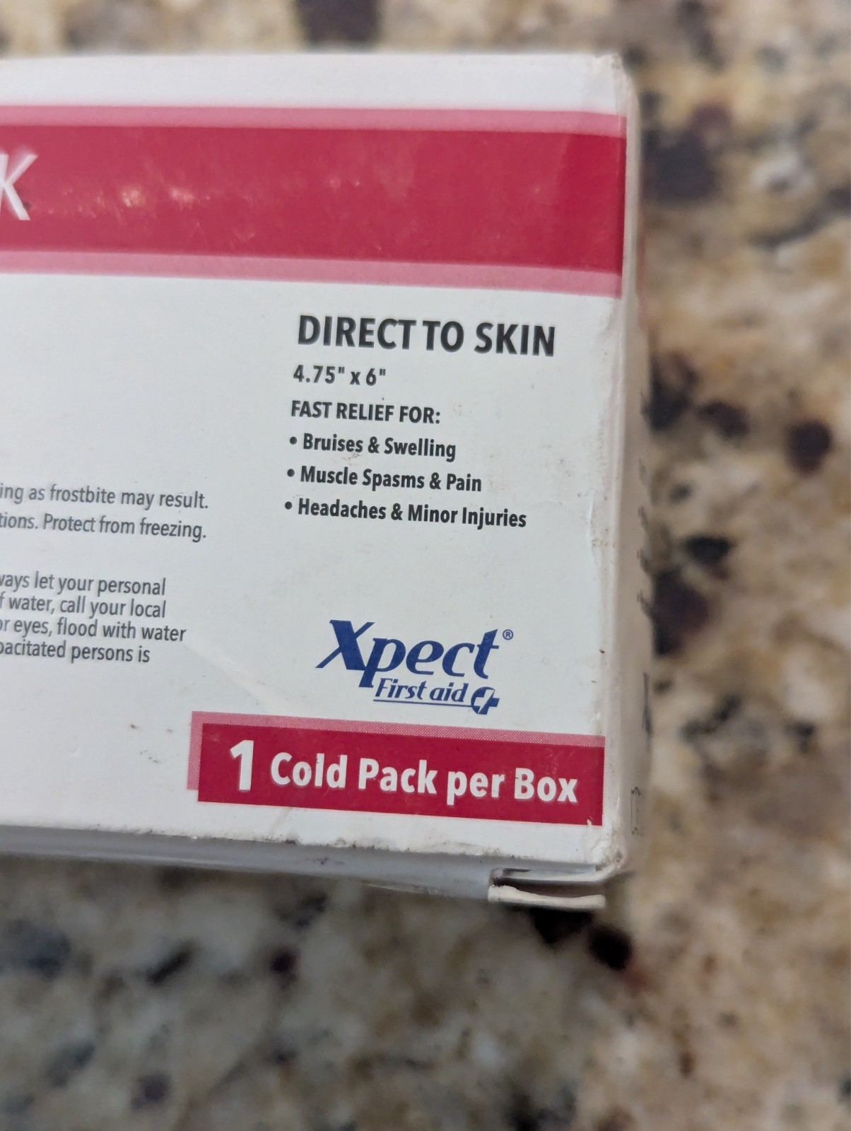 Xpect First Aid Cold Pack Direct to Skin 4.75" x 6" exp: 12/2027