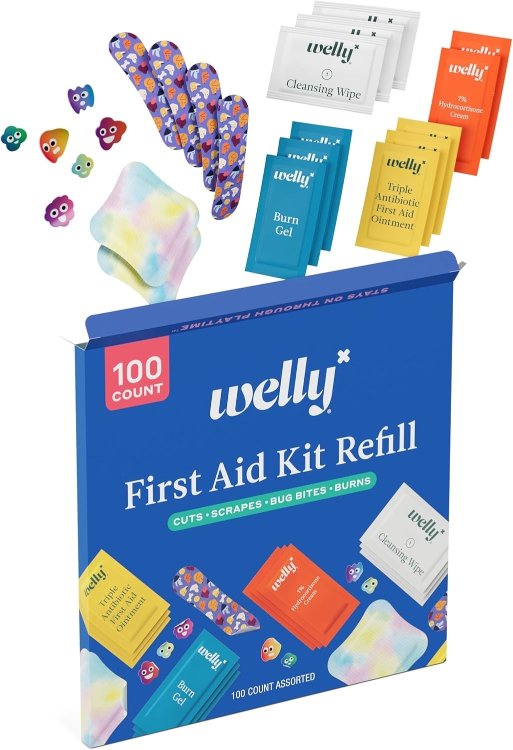 Comprehensive First Aid Kit Refill – 100 Count with Bandages & Ointments