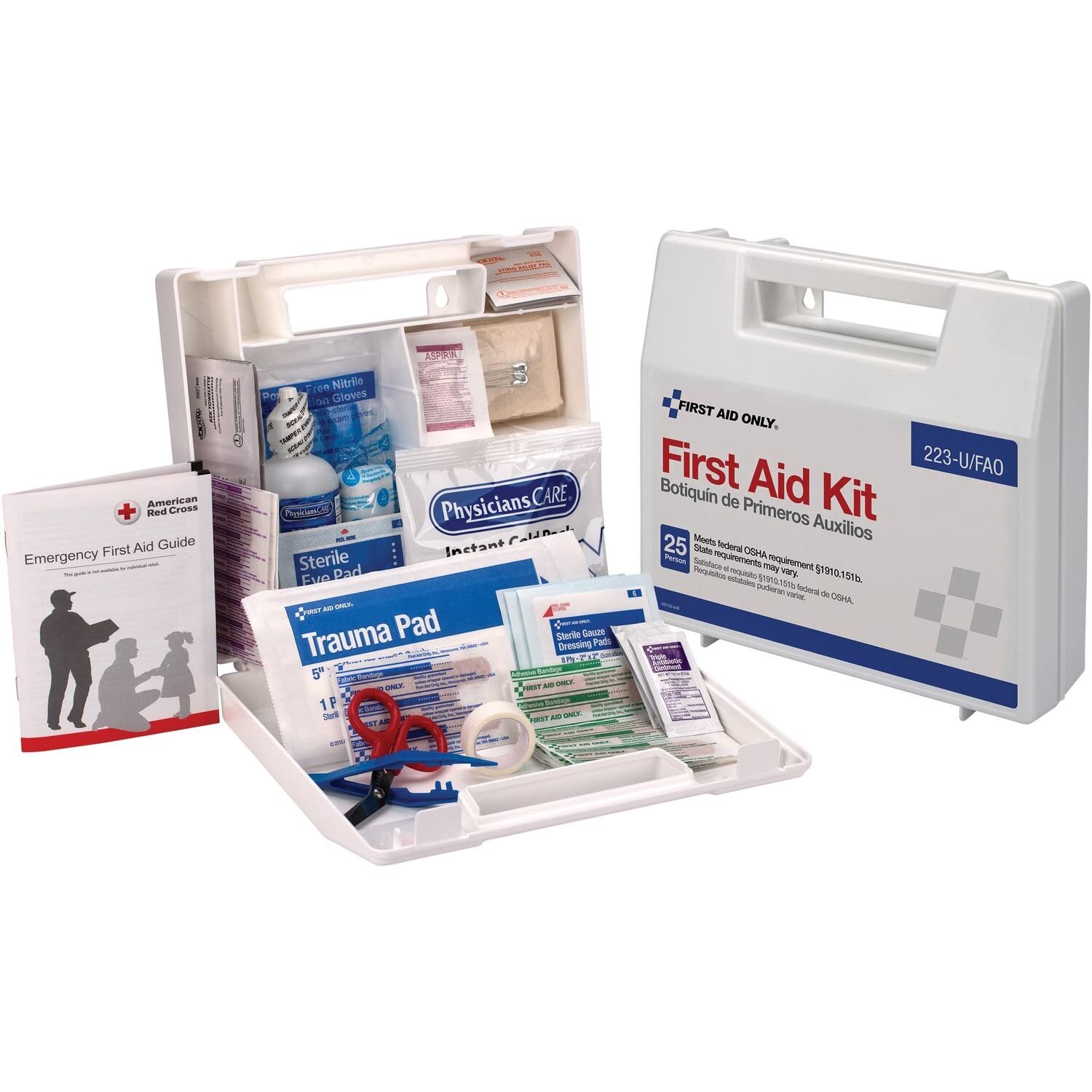 Comprehensive 107 Piece White First Aid Kit Compact Emergency Travel Size
