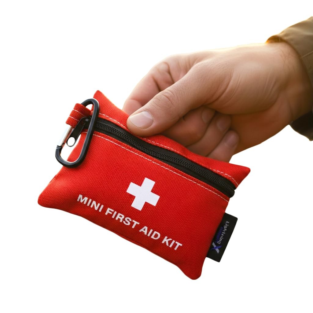 Lightning X Mini First Aid Kit – Compact 20 Piece Emergency Medical Kit with …