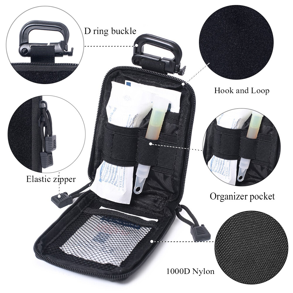Tactical Molle First Aid EDC Pouch Military Mini Utility Tool Storage Pack Black