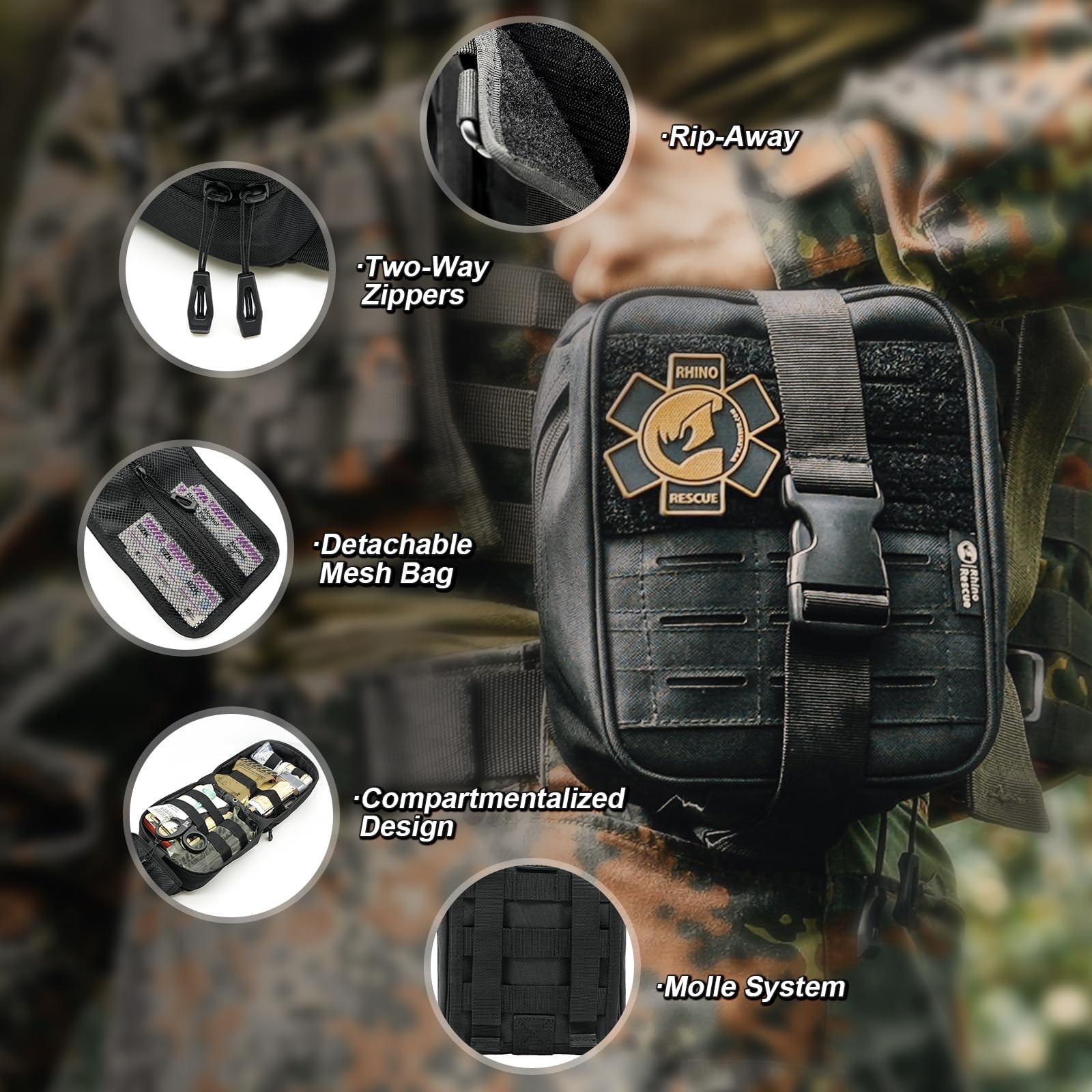 IFAK Trauma Kit with C-A-T Tourniquet, Tactical First Aid Kit Molle Pouch for…