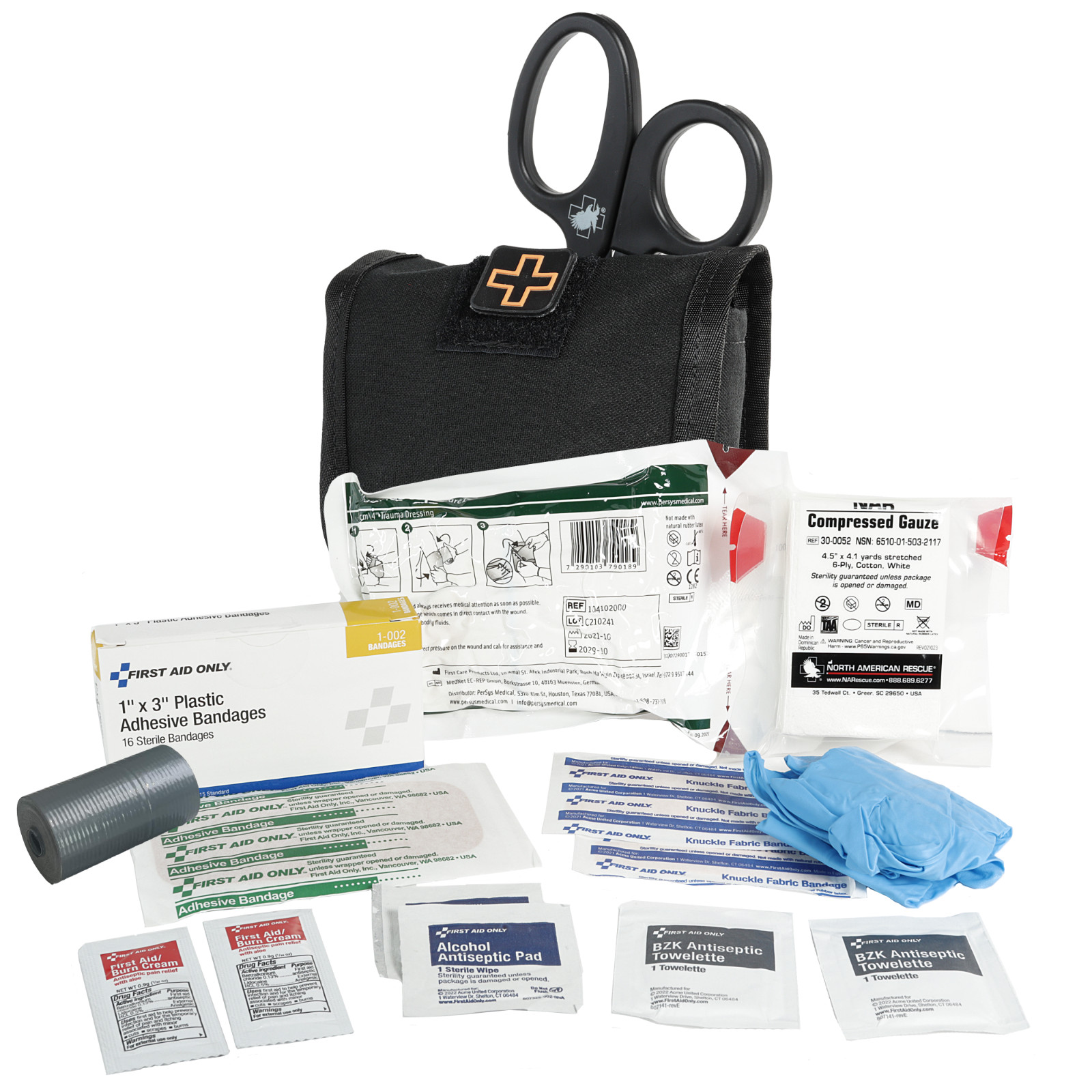 Compact First Aid and Trauma Kit | Trauma Dressing, Gauze, Bandages | 32 Pieces