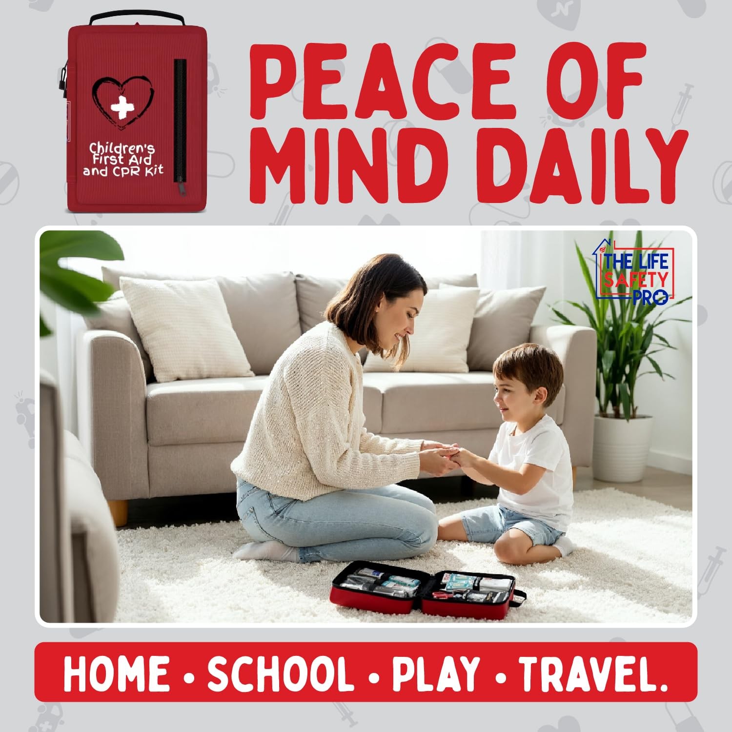 Portable First Aid Kit for Kids with CPR Shield Ideal for Home, Car, School,…