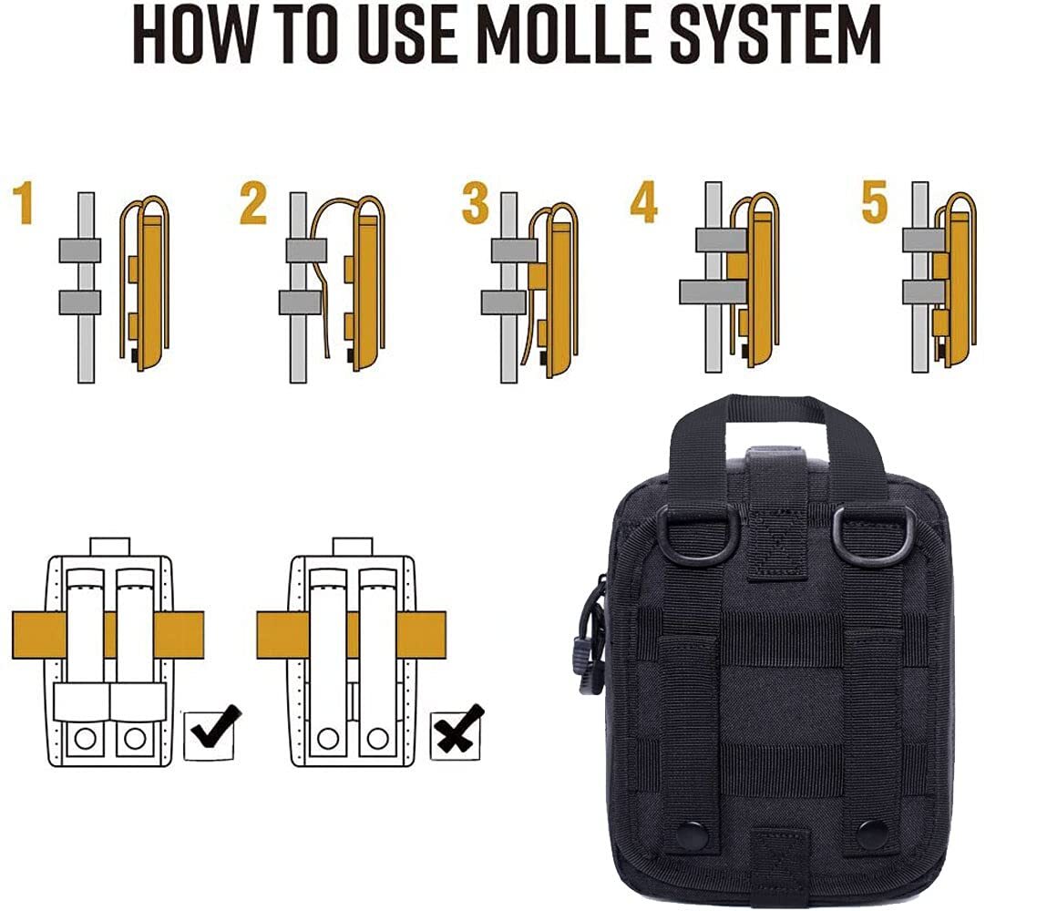 Tactical MOLLE Rip Away EMT Medical First Aid IFAK Pouch Utility Bag (Bag Only)