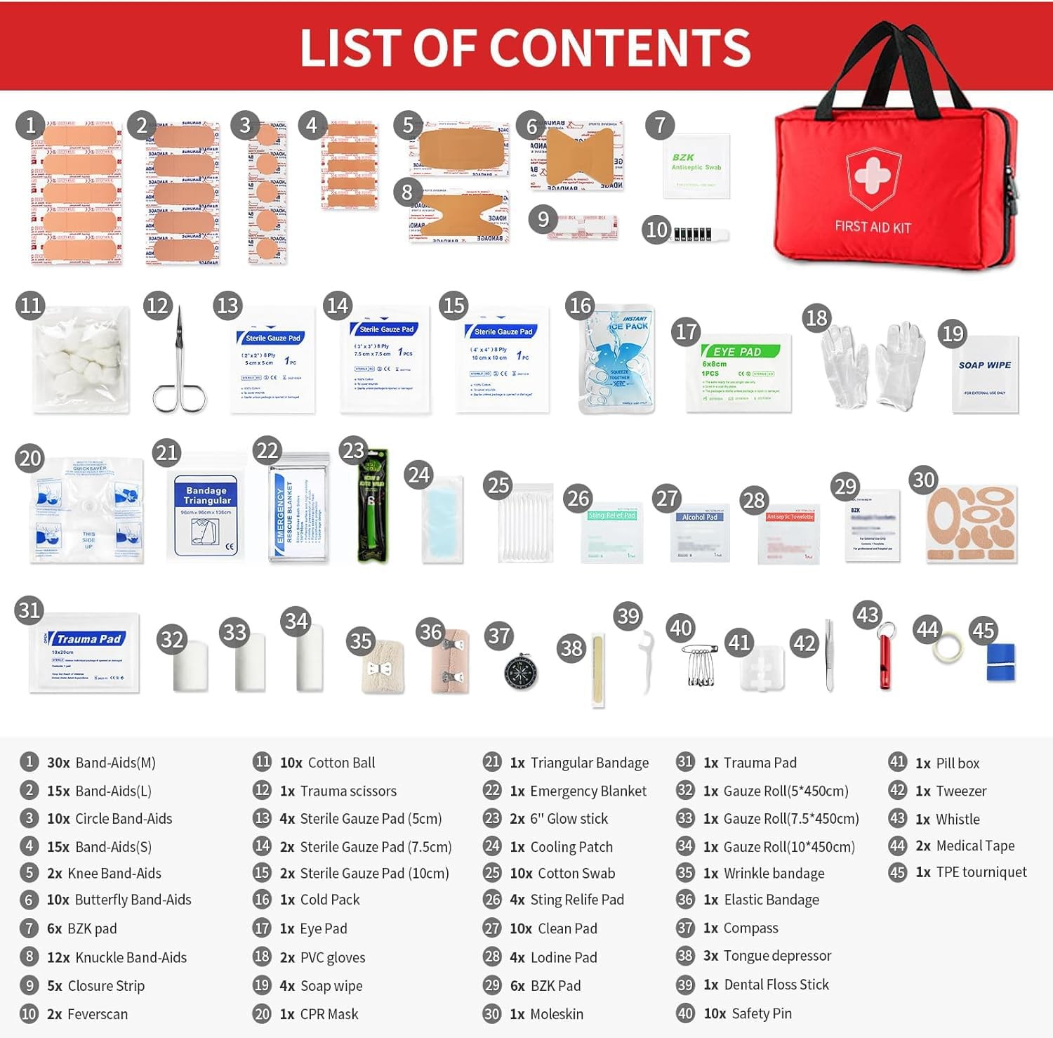 First Aid Kit – Trauma Kit with Essential Emergency Medical Supplies, Waterpr…