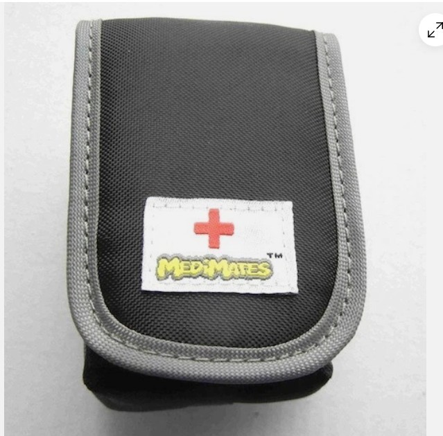 AllerMates Small Medicine Case Asthma Inhalers Puffers medicines BLACK Clip NEW