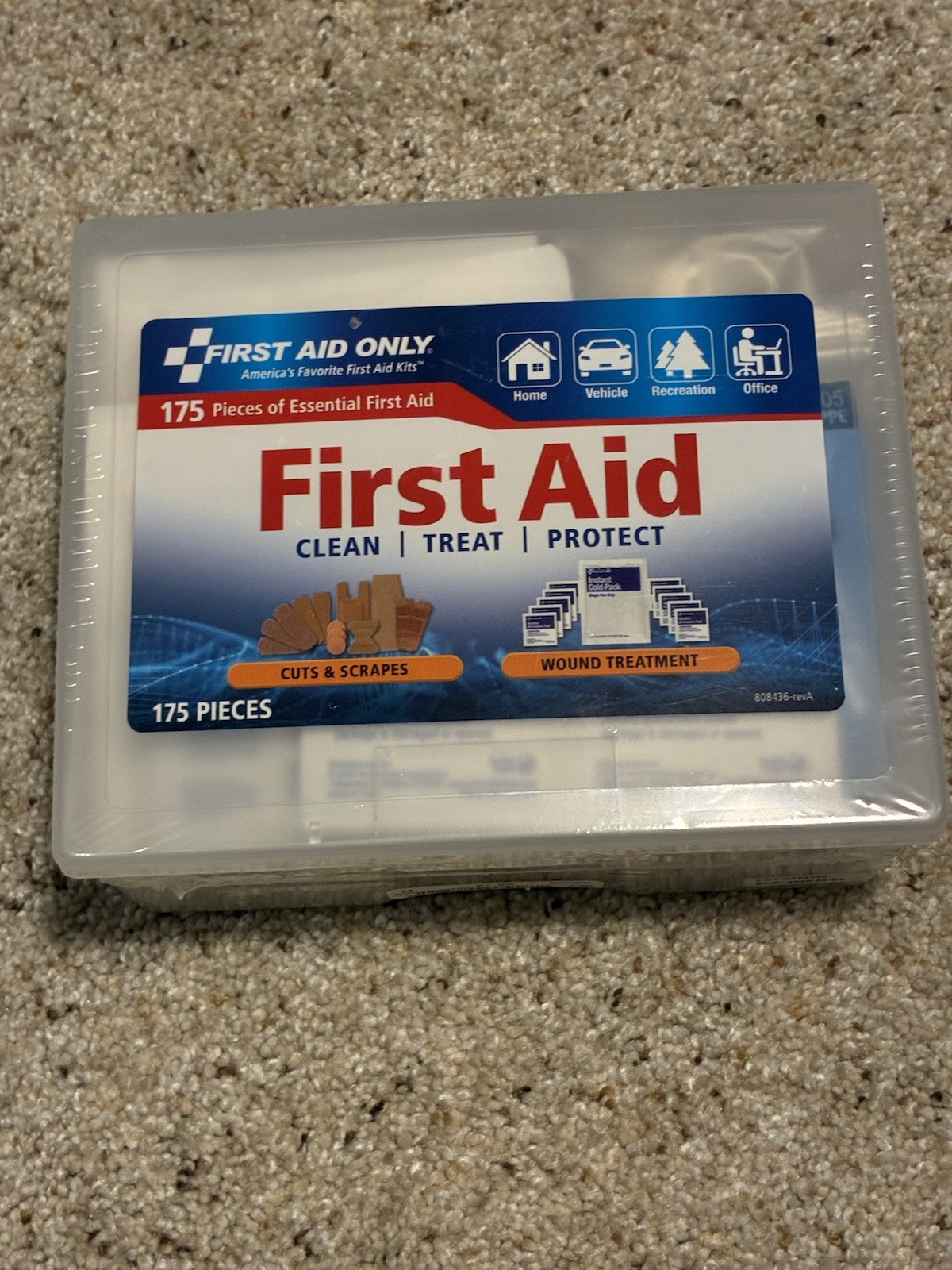 First Aid Only 175 Piece Portable First Aid Kit Sealed Bandages for Wounds Cuts