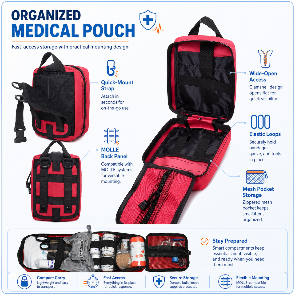 Trauma First Aid Kit – Tourniquet – Military Survival Kit – IFAK – EMT