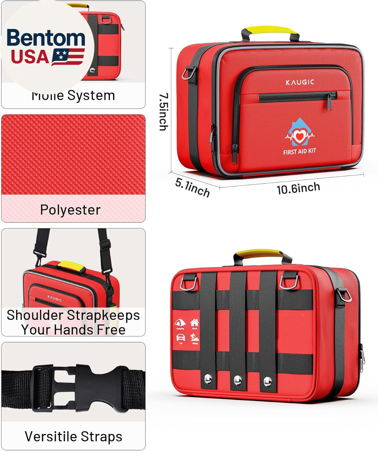 500 PCS First Aid Kit for Travel Camping Car Home Businesses, Well-Organized Eme