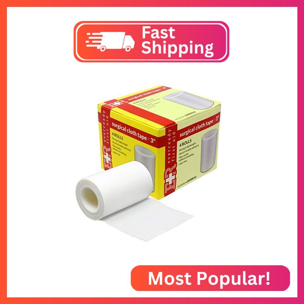 Ever Ready First Aid 2600016-X4 Adhesive Silk Cloth Tape, Latex Free, 3" x 10 yd