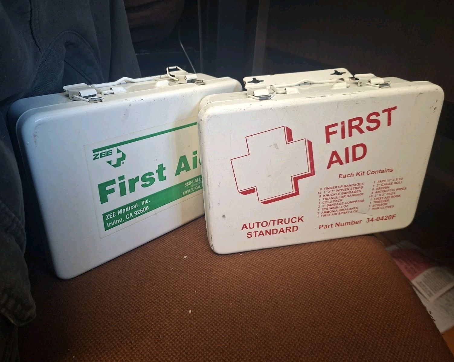 – EMPTY – Vintage Metal Refillable First Aid Kits For Car Storage, Home