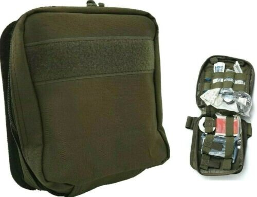 ELITE FIRST AID Enhanced IFAK Kit LvL-1 STOCKED Tactical Trauma Medic Set ODG