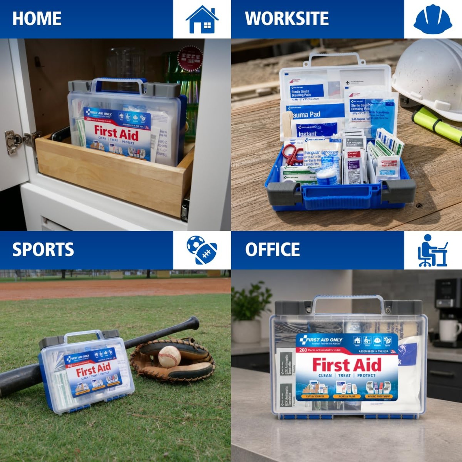 First Aid Kit OSHA Compliant All-Purpose 50 Person 260 Pieces for Home Car
