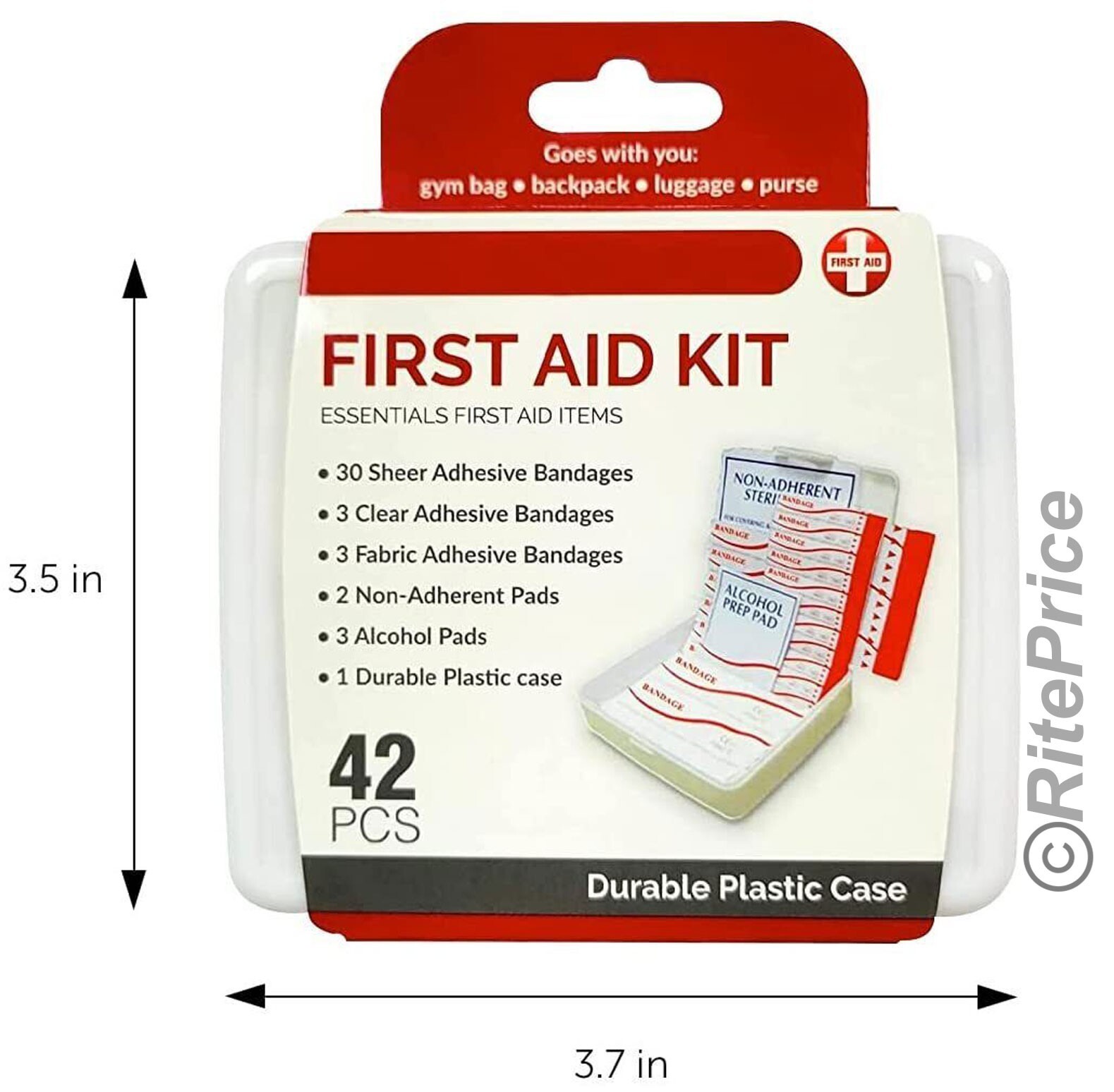 84 PC Essential First Aid Kit Emergency Bag Home Car Office Travel Size (2 Pack)