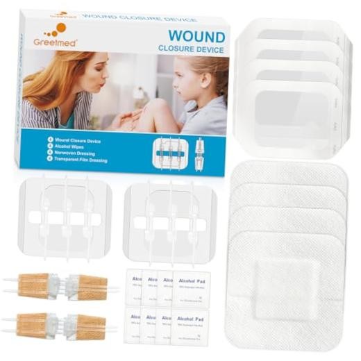 Emergency Wound Closure Strips – 16 Pack Laceration Closure Kit with 2 Types