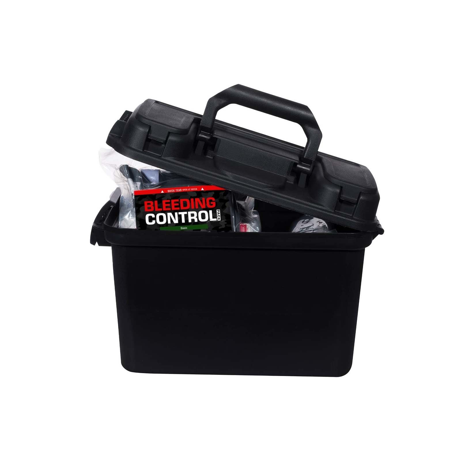 MediTac Bleeding Control Kit in Plastic Case, 4 Individual Vacuum-Sealed Kits…