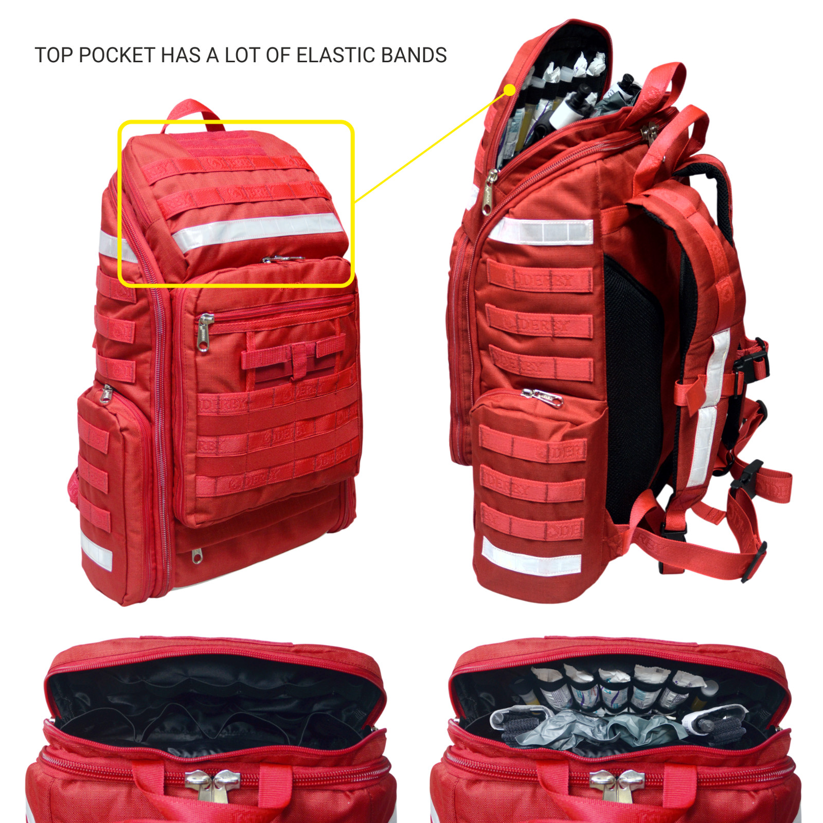 Rescue Backpack Compartments Paramedic Emergency Responder First Aid Rescue Team