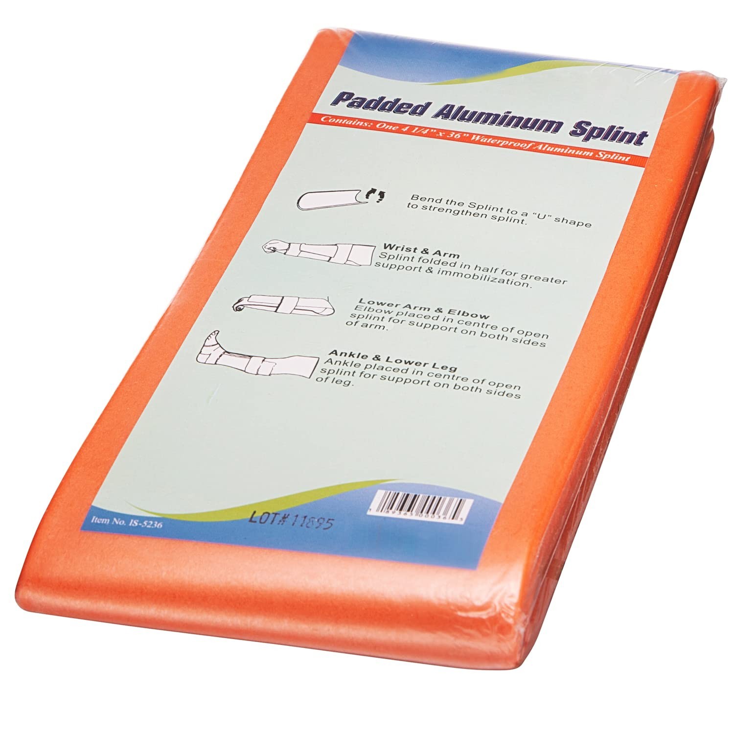 Pack of 5 Waterproof Padded Aluminum Splints – 36 inch for Injury Support