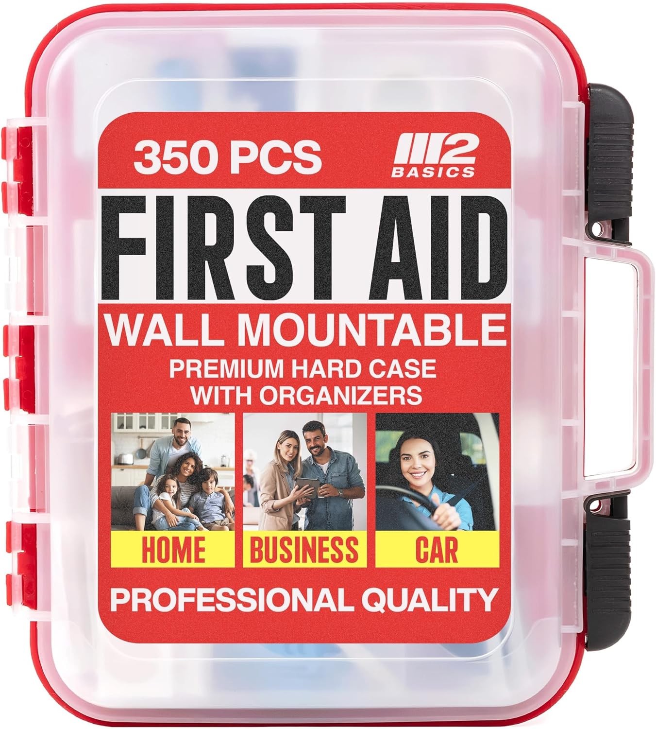 BASICS Professional 350-Piece First Aid Kit – First Aid Kit for Car, Home, Off..