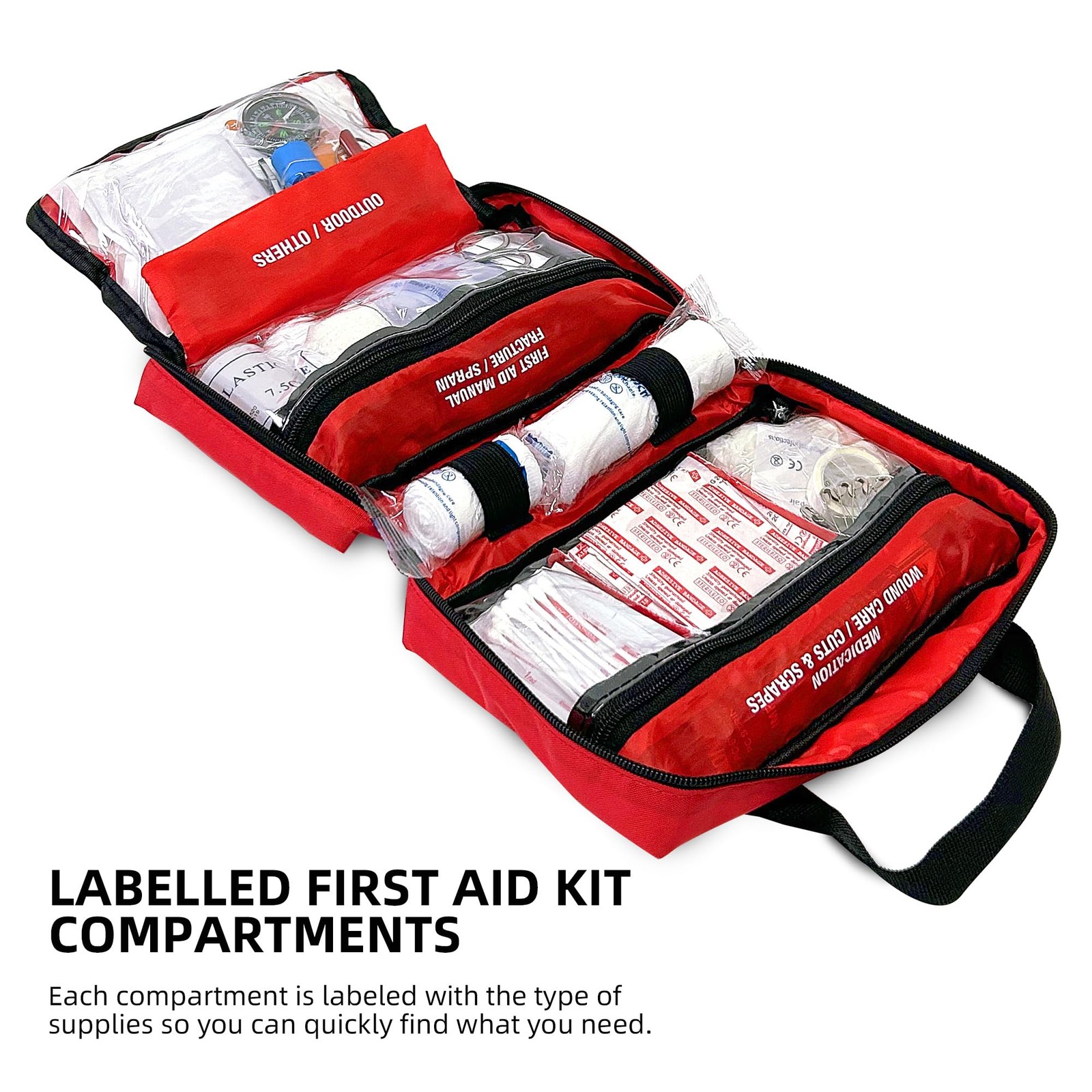 First Aid Kit – Trauma Kit with Essential Emergency Medical Supplies, Waterpr…