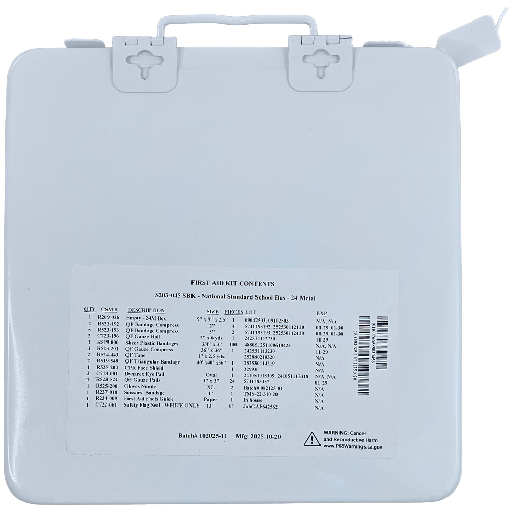 Standard 1st Aid Kit 24 Unit W/Metal Case