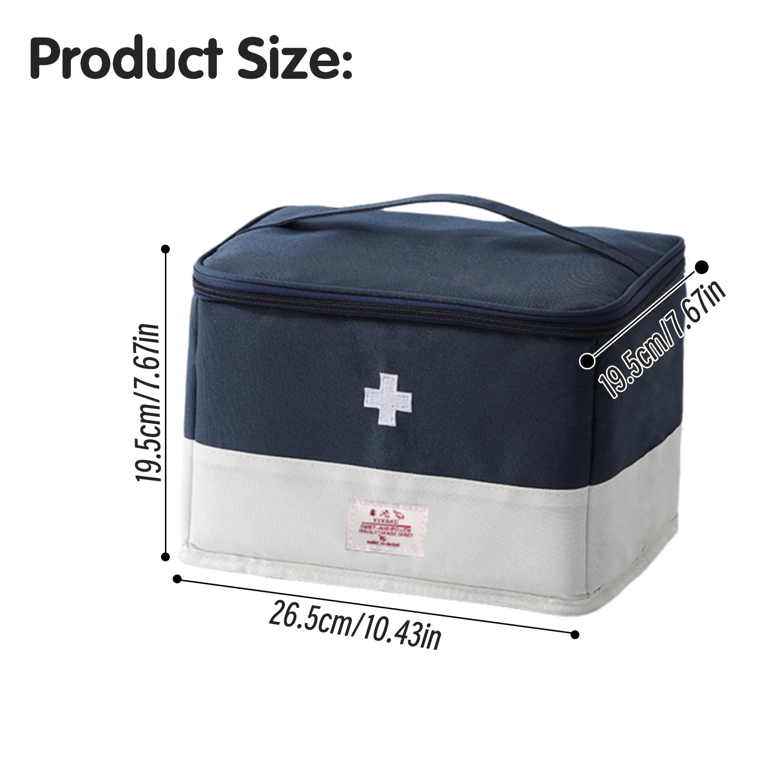 XPAPOV Medicine Travel 27 x 20 x 19 cm / 10.63 x 7.87 x 7.48 in, Navy blue