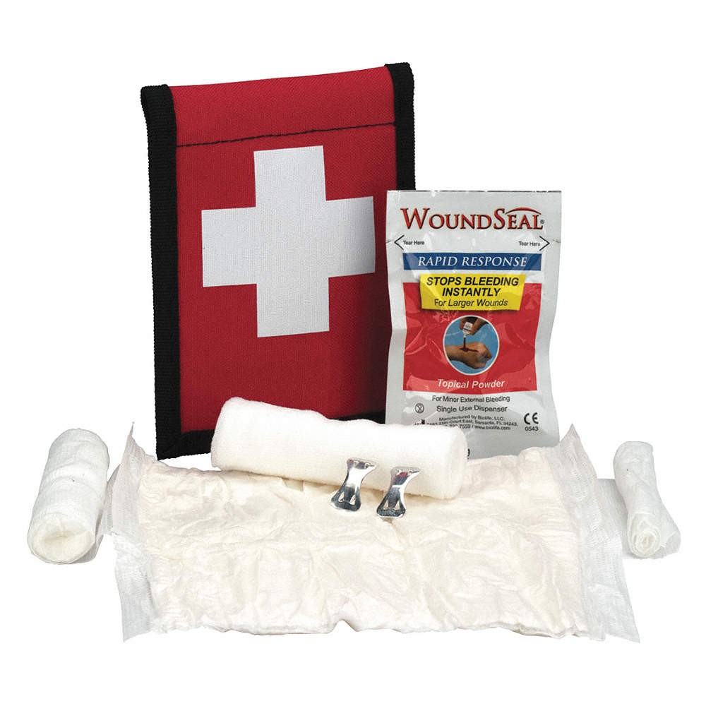 FIRST AID ONLY 7165 Bleeding Control Kit,2pcs,4.5×6.25",Red 49H373