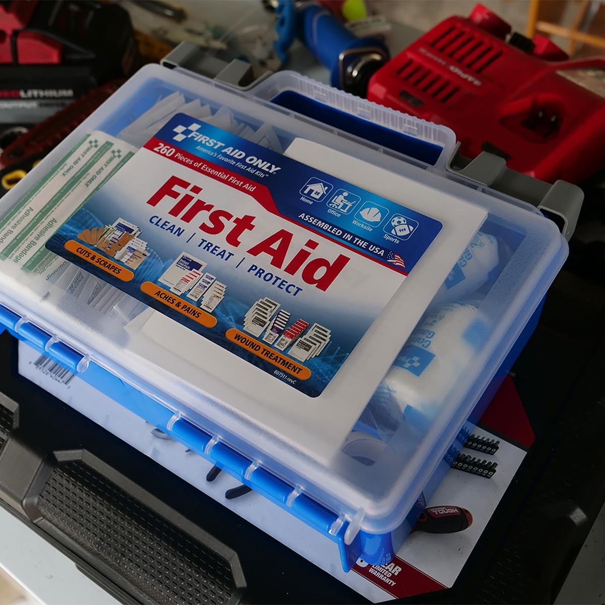 260PCS Emergency First Aid Kit for 50 Person Home Office Car Travel