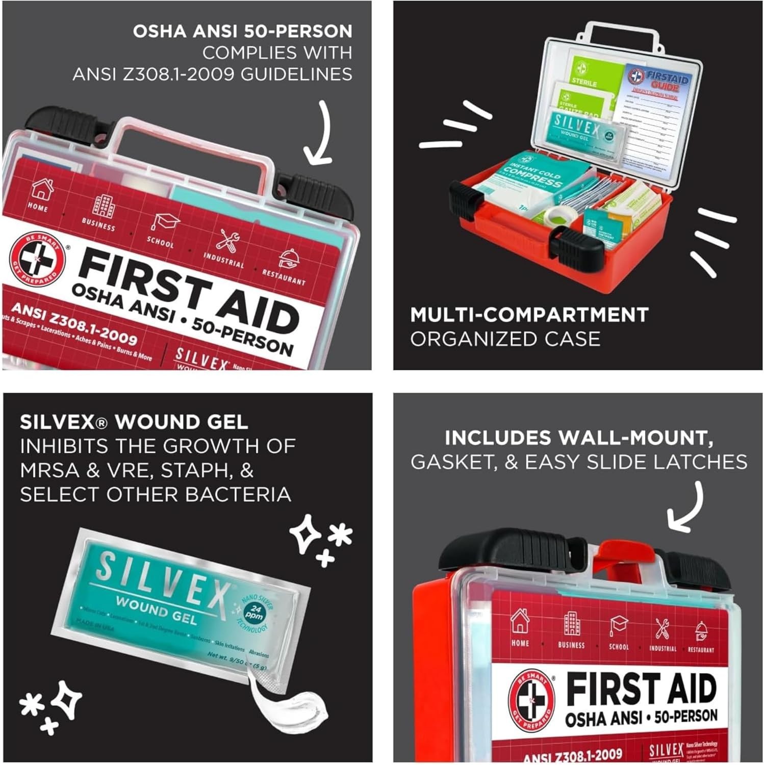 Comprehensive 250-Piece First Aid Kit for Family, Office & Outdoor Preparedness